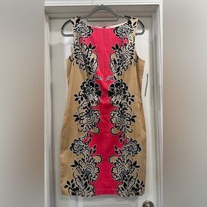 London Times Coral /Taupe Dress Size 12